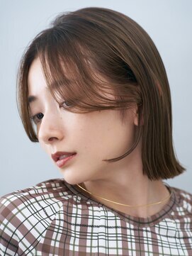 ガリカ 博多(Gallica) 伸ばしかけも可愛い小顔ボブに透けるナチュラルブラウン