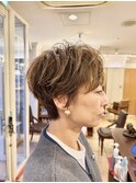 30代40代小顔カットハンサムショートハイライト