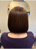  大人シアーベージュミニウルフボブミディアムレイヤー
