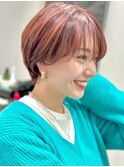似合わせショート/チェリーレッド/刈り上げショート/前髪