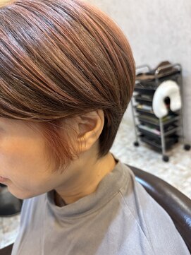 シンミシエル 京都北野白梅町(shinmiciel) ナチュラルショート前髪ありイメチェン30代40代50代60代ショート