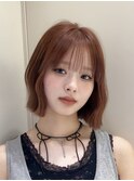 ミディアムヘア韓国ボブタッセルボブレイヤーボブデザインカラー