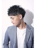 ビジネスマンツーブロッククセ毛スタイル<理容室>