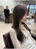 韓国風/顔まわりレイヤー/ダークグレージュ