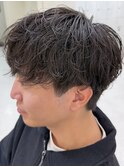 シャドウパーマメンズメッシュメンズパーマ波巻きパーマ韓国ヘア