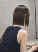髪質改善縮毛矯正地毛風ストレート切りっぱなしボブ
