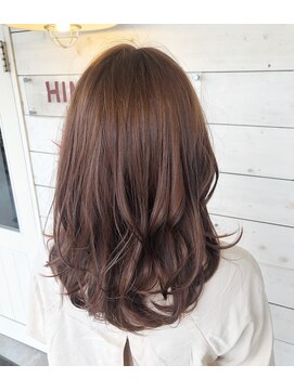 ヒマワリ(HIMAWARI) ミディアム レイヤー ミディアムレンジ オレンジベージュ