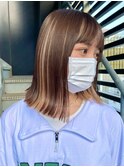 【デザインカラー】綺麗な外ハネボブ×高めインナーカラー◎