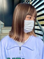 マックス フォー ヘアー(MAX FOR HAIR) 【デザインカラー】綺麗な外ハネボブ×高めインナーカラー◎