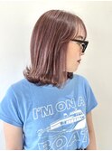 【FOLK】透明感ペールピンク☆似合わせ外ハネミディアムボブ♪