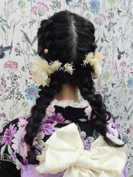 ユアーズ 四街道店(HAIR&NAIL YOURS) 浴衣着物着付和装夏花火大会編みおろし編み込みヘアアレンジ