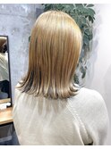 黒染め履歴あり ブリーチ ブラックインナーカラー