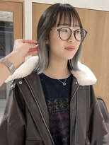 ラミエ バイ メルト 吉祥寺(lamie by melt)&nbsp;"久保田"切りっぱなしボブインナーカラーホワイトグレーオリーブ