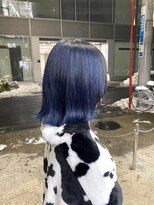 ブルー 盛岡店(BLUE)&nbsp;黒髪/グレーベージュ/レイヤーロング/前髪パーマ