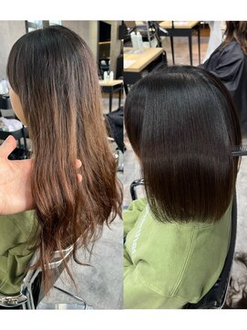 サクラ 岐阜(SAKURA) 美髪矯正ボブで乾かすだけが叶う　切りっぱなしボブ　岐阜