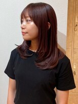 グリッター 仙台中央店(GRITTERs)&nbsp;ピンクベージュ セミロング レイヤーカット ワンカール