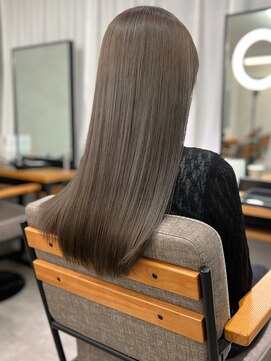 ミュラ(mulah) 透け感カラーオリーブグレージュ＊ブリーチなしダブルカラー