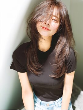 ハイレイヤー/ロングレイヤー/アッシュブラウン/ロングウルフ