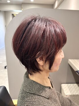 ミルシェ(MILSHE) ボルドーカラー×丸みショート