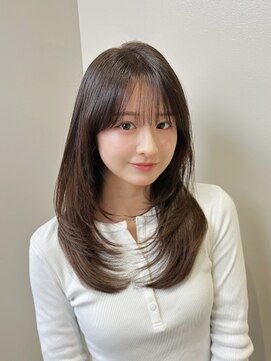 リブランド 銀座(REBRAND) 胸上ロングレイヤースタイル透明感グレージュ