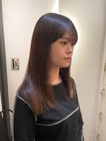 エイム ヘア リンク 長津田店(eim hair rink) 艶髪ストレート/ダークブラウン/前髪あり【長津田/髪質改善】