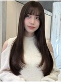 レイヤーカット/グレージュブラウン/韓国巻き/顔周りカット