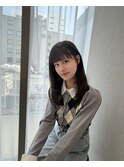 ぱっつん前髪にトレンドレイヤーカット