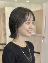 シュガー 仙台宮城野区(&Sugar)&nbsp;大人可愛い切りっぱなしボブ/暗髪カラー/前髪カット