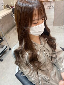 ラルムバイシー 新宿(LARME by Sea) 韓国風くびれヘア×インナーカラーエクステ【韓国ヘア/前髪】