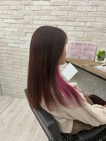 ヘアースタジオココルッチ(hair studio CoCo-Rucchi)&nbsp;ピンクのイヤリングカラー