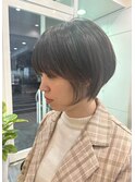 大人ラフウェーブ外ハネボブダークブラウンスウィングショート
