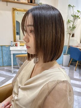 シー バイ ロンド 新宿(Sea by Lond) ボブ×チョコレートカラー【髪質改善/新宿/レイヤー/縮毛矯正】