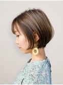 大人可愛いひし形ショートモカベージュ20代30代40代
