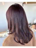 ダブルカラーピンクハイライト髪質改善トリートメント