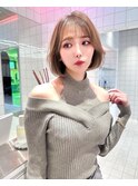 髪質改善/ボブ/ハイトーン/くびれボブ/前髪/名古屋/栄/韓国ヘア