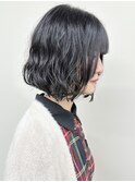 ＊重めボブパーマニュアンスパーマゆるふわパーマボブ黒髪パーマ