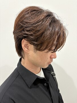 ヒュイル バイ ニアウ(Hwyl by Niau) メンズマッシュセンターパートスパイラルパーマニュアンスパーマ