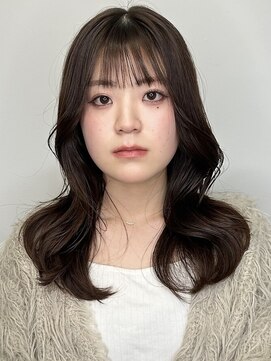 シェノン 心斎橋(CHAINON) くびれ巻き/レイヤー/ワンホンレイヤー/前髪/ベージュ