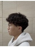 メンズ マッシュ スパイラルパーマ