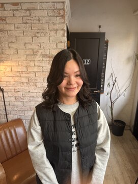 ヘアーアートシフォン 川口東口店(hair art chiffon) ブラウンカラーの巻いてもかわいいミディアムレイヤー