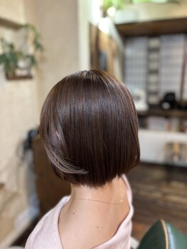 完全個室プライベートサロン Coo　髪質改善/白髪ぼかし【クー】の写真/今までで一番似合う!シルエットを計算した骨格補正カット!セットも乾かすだけで簡単♪まとまる大人ボブ