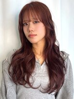 ヘアメイク ミチ 富田店(HAIRMAKE MICHI)&nbsp;韓国風 レイヤーカット ロング ヨシンモリ 暖色系カラー