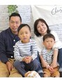 みどりの美容室 家族写真。2児のママです。