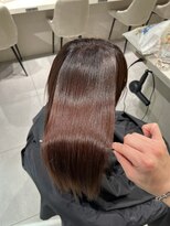 ロンドメリア 天神大名店(Lond Melia) ★グレージュカラー斜めバングデザインカラーシルキー ベージュ