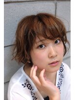 クラク 笹塚店(KURAKU) 小顔似合わせカットココアベージュパーマ薄めバング/笹塚