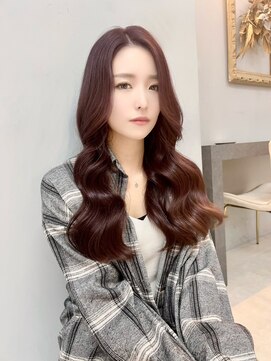 ドロシー 郡山桑野店(Dorothy) ミニウルフチェリーブラウンホワイトグレージュフェザーパーマ