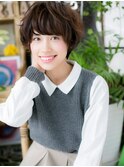 シアーグレージュくせ毛風小顔ショートパーマh3川口20代30代40代
