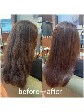 カリフ 大船(calif.) ウネリ広がりの改善施術【ボリュームダウンストレート】