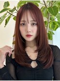 韓国風レイヤーカット髪質改善ダブルカラーミルクティーベージュ