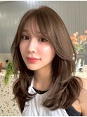 T110ミディアム韓国レイヤーカットダブルカラーブリーチなし